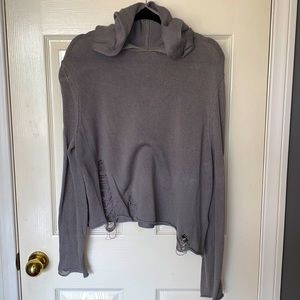 Women’s H&M Distressed Knitted Cropped Hoodie